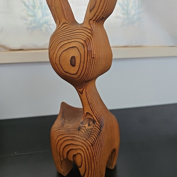 Vintage Tiki Deer Fig MCM Witco Style Lounge Art Decor Danish Modern Accent 9” - Picture 9 of 15